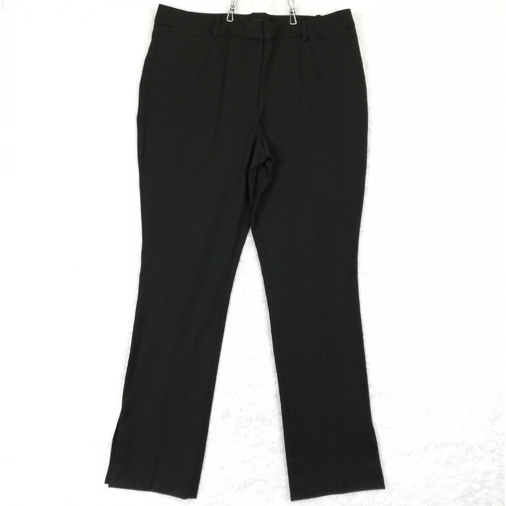 White House Black Market Womens Pants Stovepipe Slim Slit Leg Black 16 New